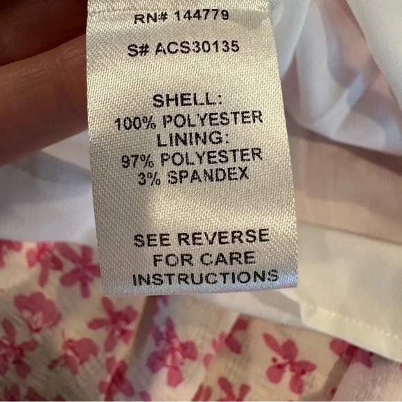 ACOA Ditzy Floral Pink & White Tiered Ruffle Mini Skirt Size Large - Picture 9 of 9
